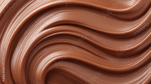 Wallpaper Mural Rich, Smooth Chocolate Spread Flowing in Waves Symbolizing Transformation and Indulgence in a Topaz Hue with a Glossy Finish Torontodigital.ca