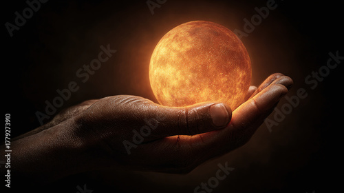 A radiant orb held delicately in a hand, casting an ethereal glow