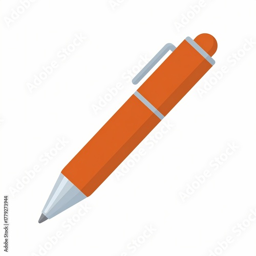 Orange pen illustration for writing and drawing purposes.