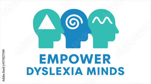 Empowering dyslexia minds: cognitive diversity and support icon isolated on white background