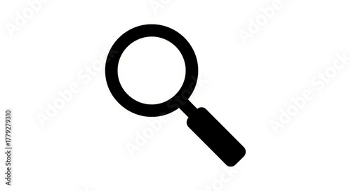 Black magnifying glass icon isolated on white background