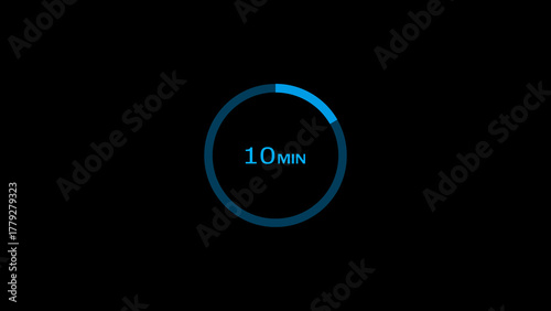10 minutes timer clock icon concept illustration background 4k.