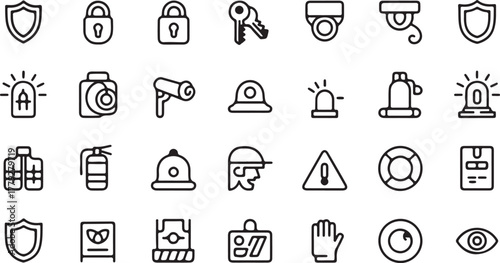 Security and Safety Icons Collection shield lock