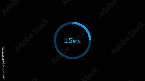 15 minutes timer clock icon concept illustration background 4k.