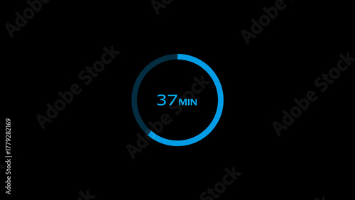 37 minutes timer clock icon concept illustration background 4k.