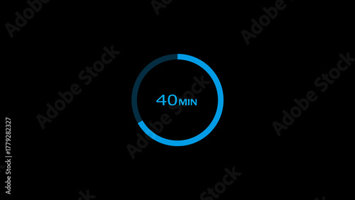 40 minutes timer clock icon concept illustration background 4k.