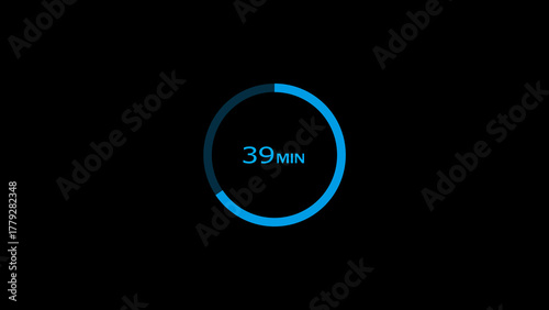 39 minutes timer clock icon concept illustration background 4k.