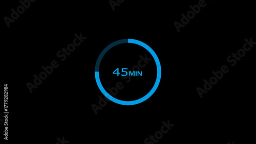 45 minutes timer clock icon concept illustration background 4k.