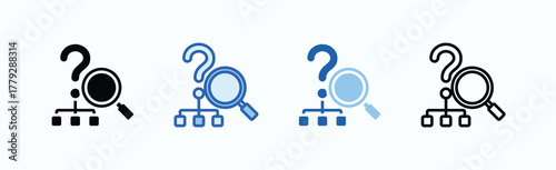 Root Cause Icon Sheet Multiple Style Collection Isolated Vector