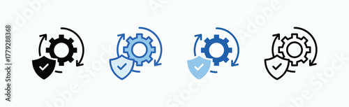 Operational Icon Sheet Multiple Style Collection Isolated Vector