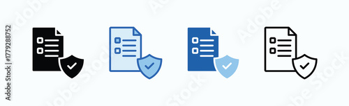 Safety Assurance Icon Sheet Multiple Style Collection Isolated Vector