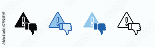 Failure Icon Sheet Multiple Style Collection Isolated Vector