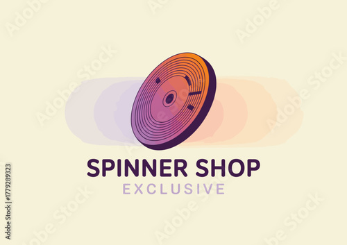 This image features a vibrant, stylized vinyl record representing a shop, showcasing a modern and playful design suitable for branding and promotional materials.