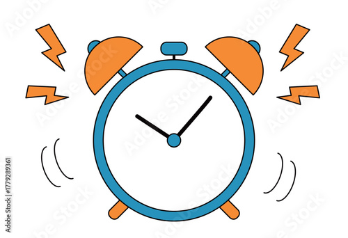 Ringing Alarm Clock Icon for Time Management and Morning Wake Up Concept