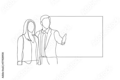 Businesspeople Presenting Ideas With Blank Whiteboard Concept