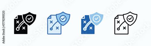 Planning Icon Sheet Multiple Style Collection Isolated Vector