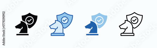 Strategy Icon Sheet Multiple Style Collection Isolated Vector