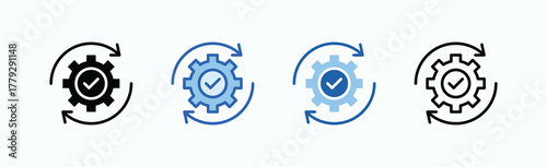 Automation Icon Sheet Multiple Style Collection Isolated Vector