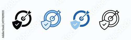 Target Icon Sheet Multiple Style Collection Isolated Vector