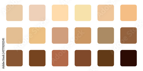 Human Skin Tone Palette – Diverse Skin Color Swatches Vector Set