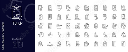 Task Line Editable Icons set