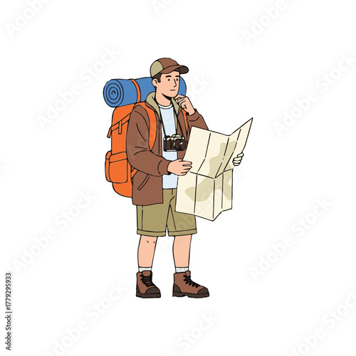 vector illustration of a cartoon tourist