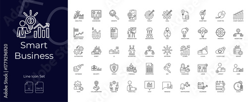 Smart Business Line Editable Icons set