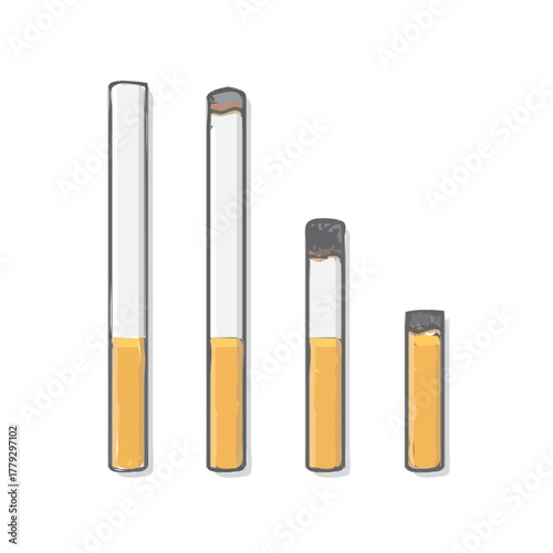 Set of cigarettes isolated vector