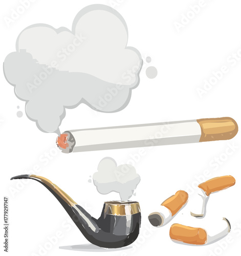 smoking cigarette and smoking vector 
