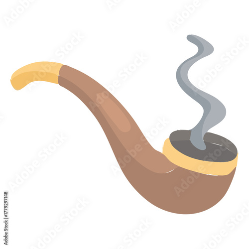 smoking pipe isolated on white vector 