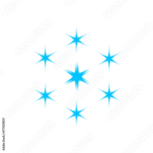 Blue sparkles stars winter elements png illustration