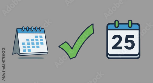 Plan your important dates with a checked calendar and a specific day highlighted for perfect scheduling and organization success, Generative AI.
