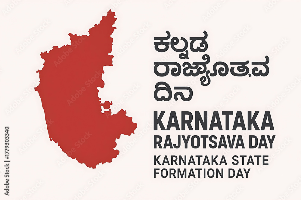 Obraz premium Karnataka Rajyothsava Day translation: Karnataka state formation Day. Vector, illustration
