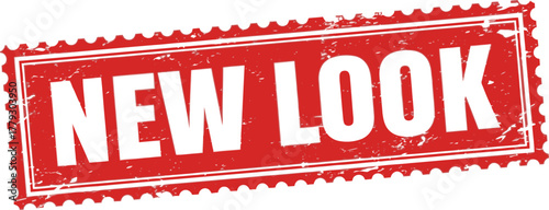 New look stamp vector graphic design for branding and promotion material with red color and white background