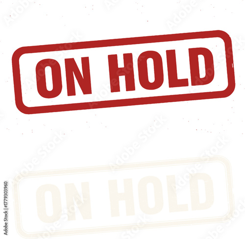On hold stamp image for graphic design and business communication with red on hold sign vector graphic 100