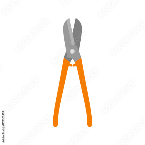 tin snips flat design vector illustration isolated on white background.
