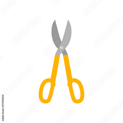 tin snips flat design vector illustration isolated on white background.