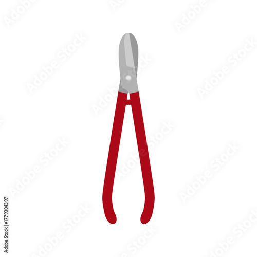 tin snips flat design vector illustration isolated on white background.
