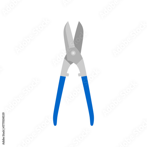 tin snips flat design vector illustration isolated on white background.
