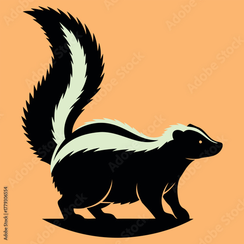 Striped skunk animal illustration