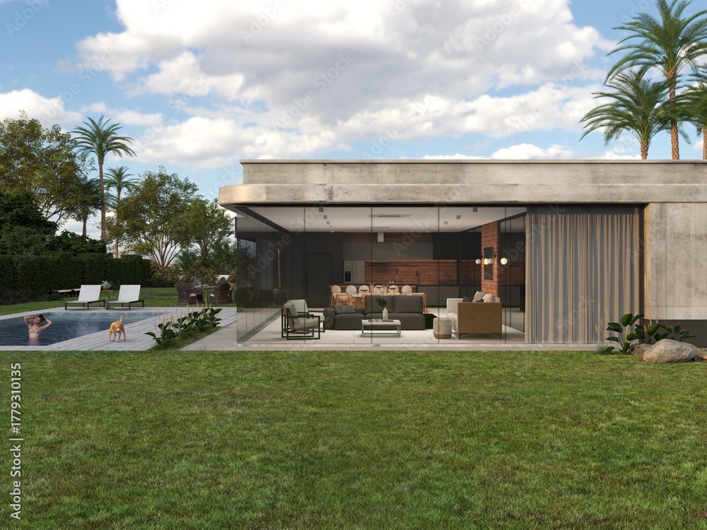 Fototapeta premium house pool