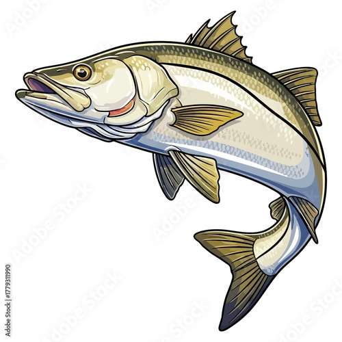 snook fishing illustration logo vector image t shirt