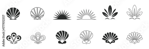 Add a breezy summer vibe with these simple, appealing seashell designs. Perfect for coastal themes and nautical accents, these vector icons are elegant and versatile.