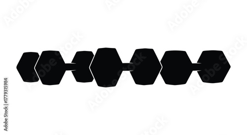 Dumbbell silhouette isolated on white background representing fitness and exercise