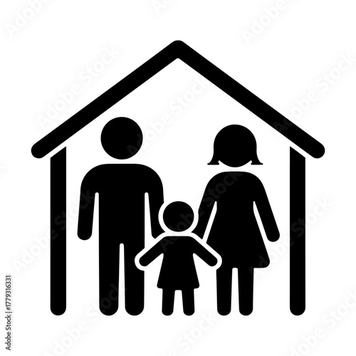 nuclear family home icon