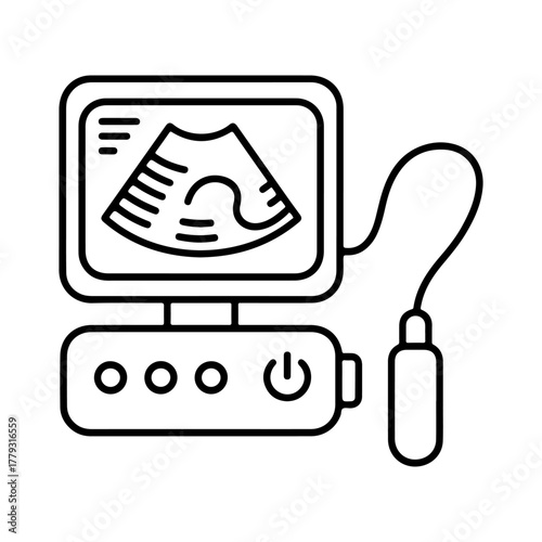 ultrasound machine sonogram medical illustration