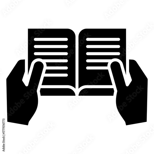 Read A Book Glyph Icon