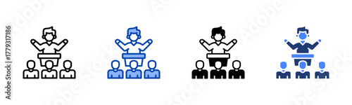 Senator icon set multiple style collection