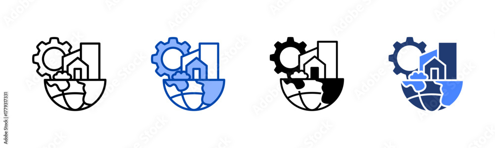 Obraz premium Infrastructure icon set multiple style collection