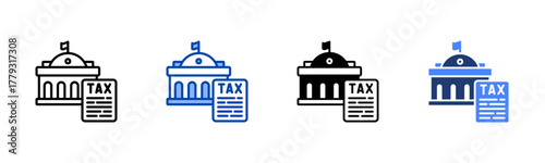 Tax icon set multiple style collection